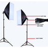 3-kops 750W continue softbox studioverlichting met studioachtergrond en boomarm-apparatuurkit