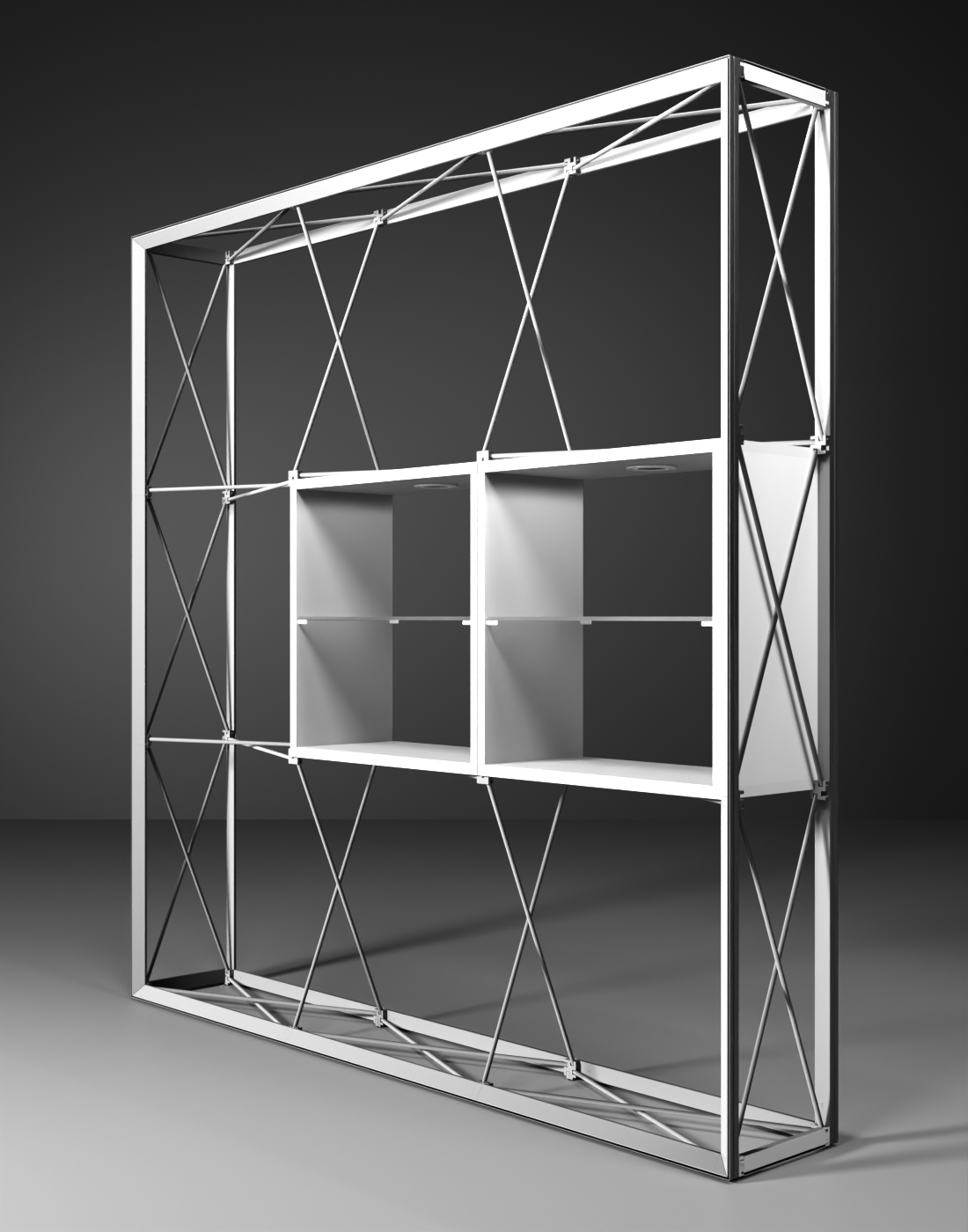 SEG Popup - Interne vitrine met verzonken LED-ring