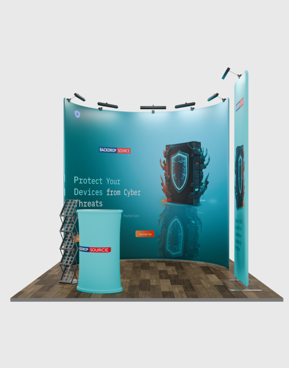 Modulaire U-vormige tentoonstellingsset voor 3m brede stands