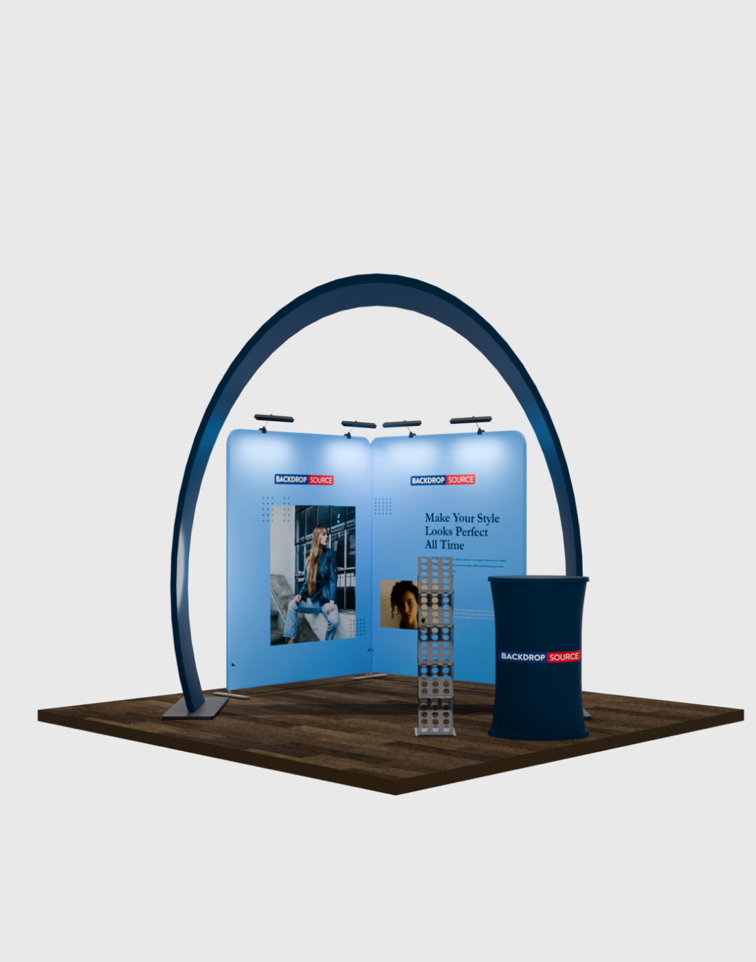 Modulaire hoefijzerboog tentoonstellingsset voor 3m brede stands
