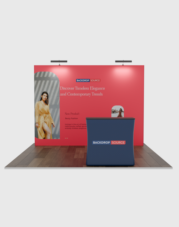 3m x 3m rechte pop-up tentoonstellingsset Pro 3-in-1 met Illume-verlichting