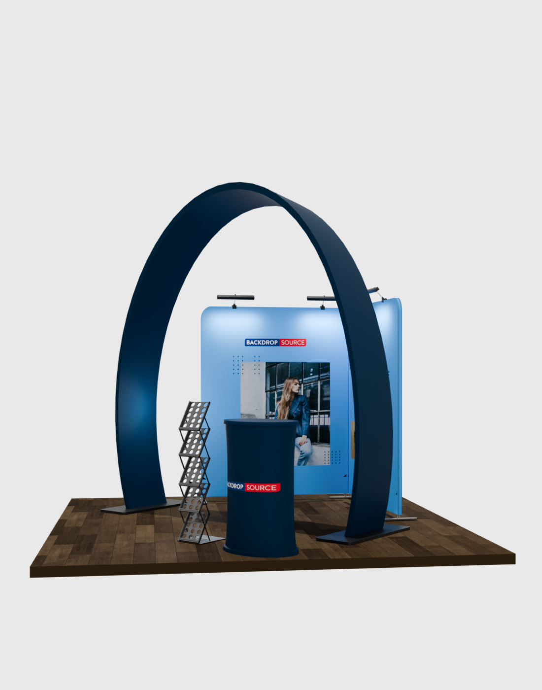 Modulaire hoefijzerboog tentoonstellingsset voor 3m brede stands