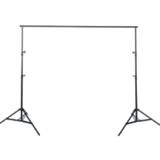 3 m B x 4,5 m H Zwarte fotografie mousseline achtergrond met achtergrondstandaard