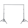 3 m B x 4,5 m H Zwarte fotografie mousseline achtergrond met achtergrondstandaard