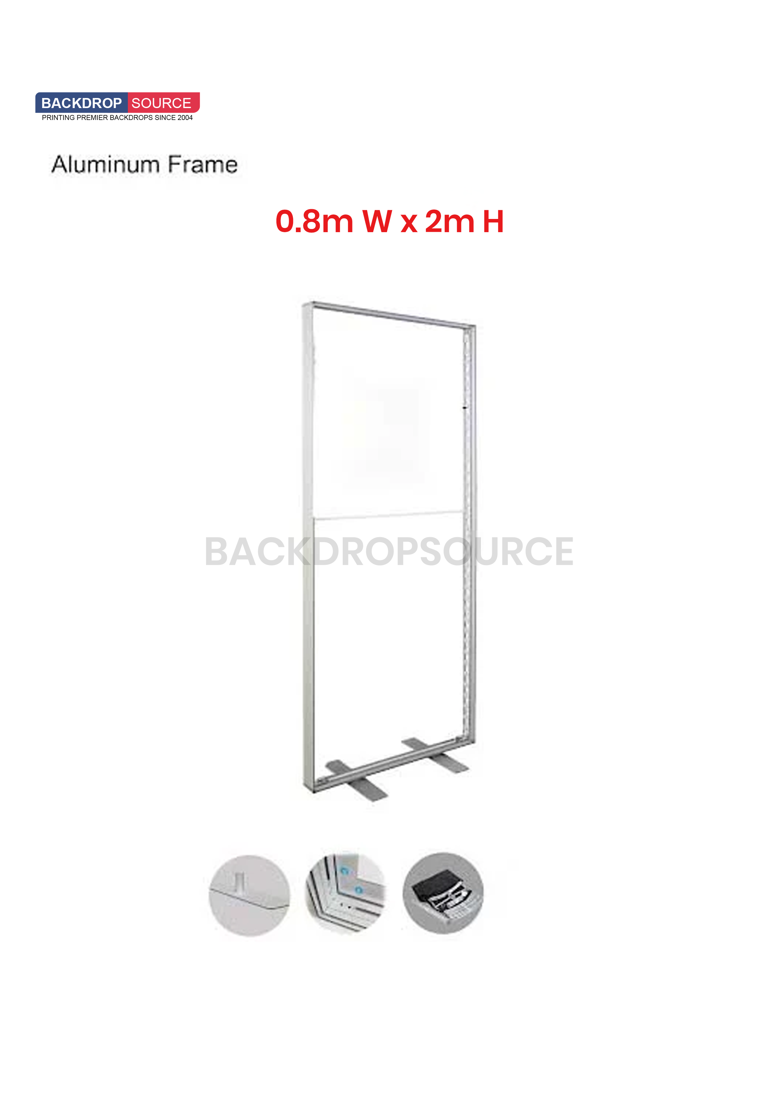 SEG Frameloze stoffen LED-lichtbakdisplay - 0,8 m B x 2 m H