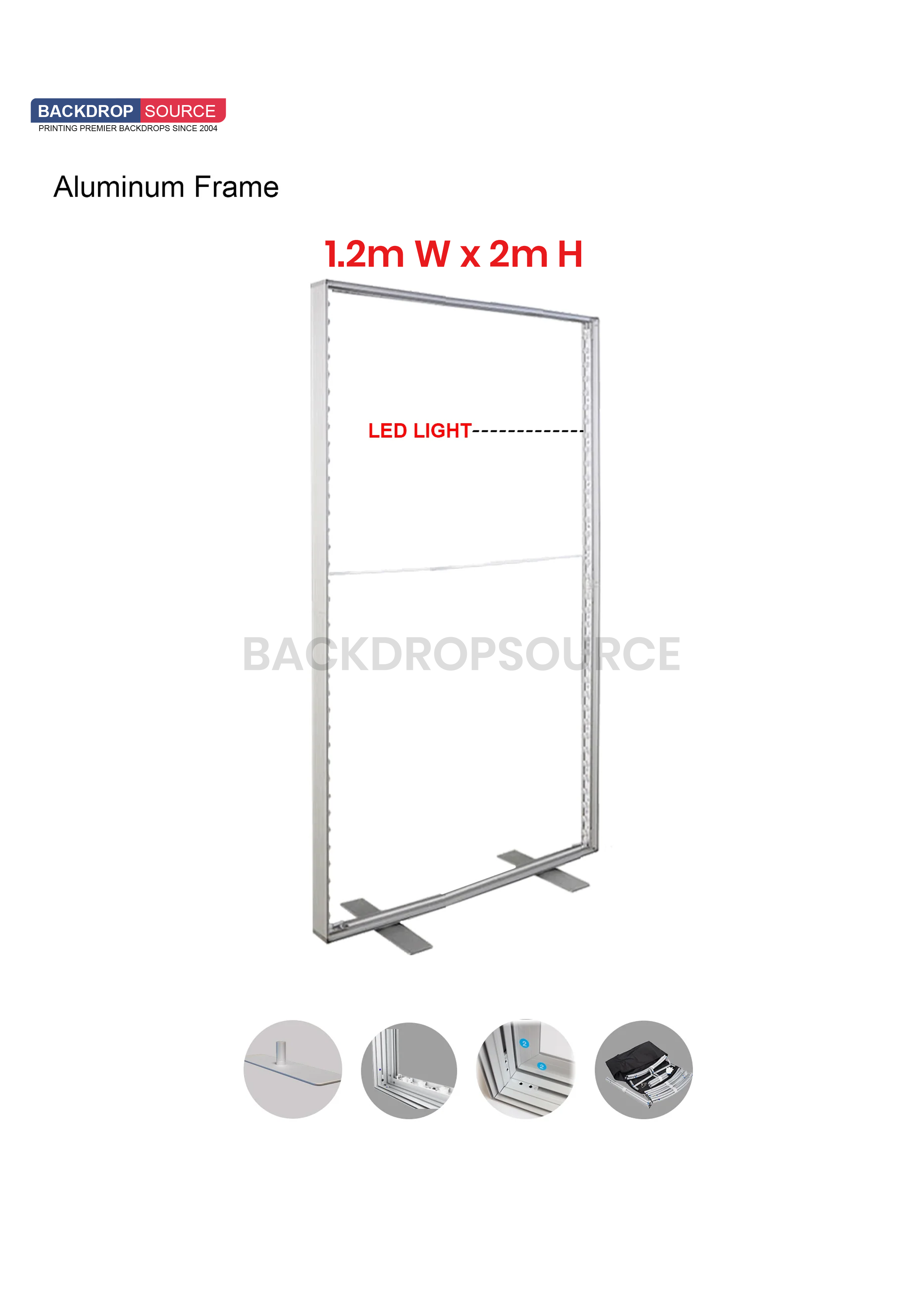 SEG Frameloze stoffen LED-lichtbakdisplay - 1,2 m B x 2 m H