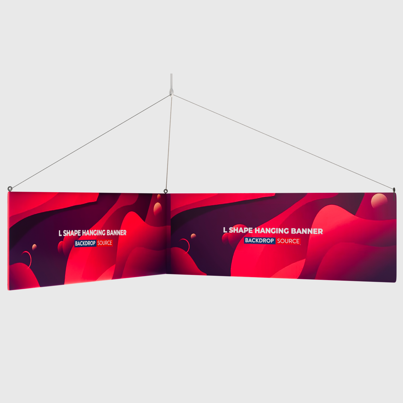 L-vormige hangende banner