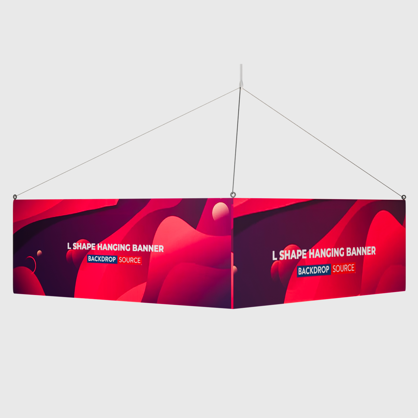 L-vormige hangende banner